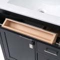 30 Inch Black Bathroom Vanity With Ceramic Sink And Large Storage Ideal Choice For Small Bathrooms Black Bathroom Solid Wood Mdf