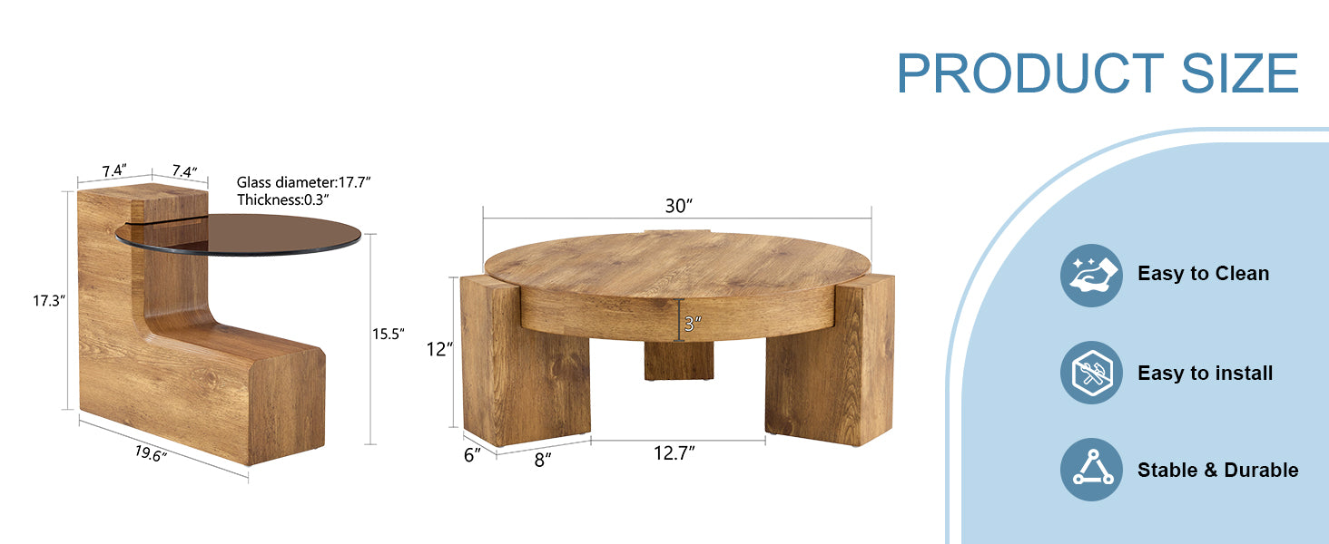 The Detachable Double Decker Coffee Table, The Stylish Design Is More Precious, And The Detachable Design Can Make The Use Of Space More Flexible And Suitable For Various Scenes. Wood Mdf
