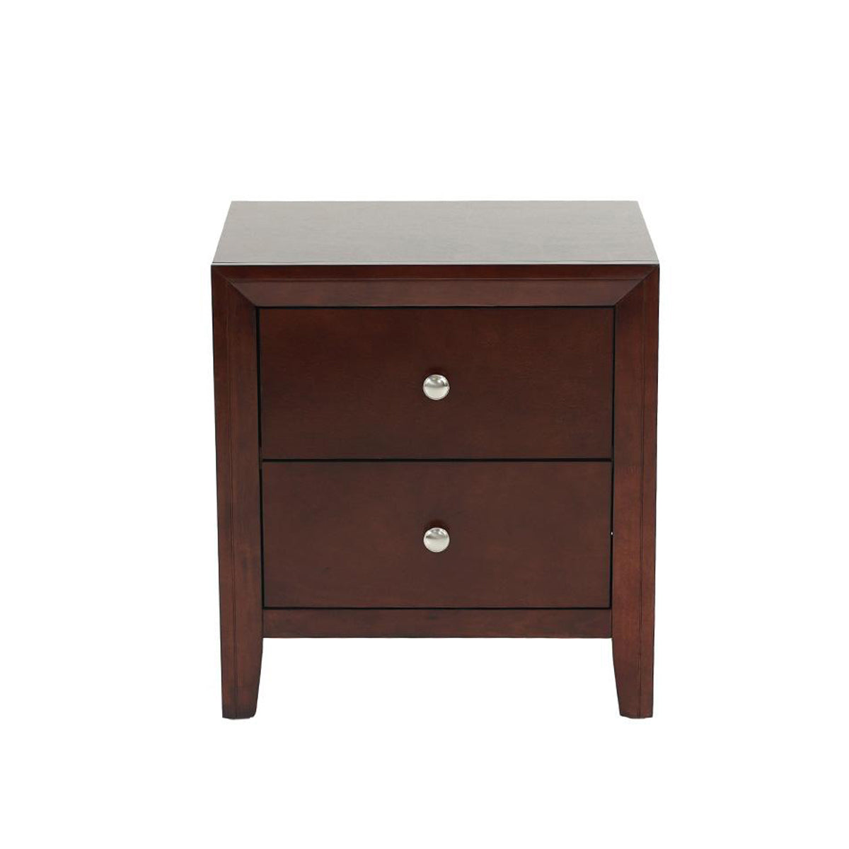 Kali Wooden 2 Drawer Nightstand In Brown Cherry Brown,Cherry 2 Drawers Bedroom With Legs Easy Assembly Solid Wood