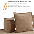 Modular Combination Sofa Set, Modern Minimalist Sofa, Free Installation Sofa, L Shaped, Italian Minimalist Tofu Block Sofa, Right Hand Facing,Terrycloth Fabric,Light Brown Light Brown Polyester Primary Living Space Soft Modern Polyester 3 Seat