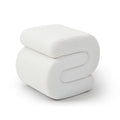 Modern Teddy Fabric Ottoman,Upholstered Footstoo, Comfortable Teddy Fabric Vanity Stool,S Shape Small Makeup Stool, Under Desk Ottoman For Living Room, Bedroom, Entrance White White Velvet