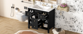 36'' Bathroom Vanity With Resin Sink Combo, Solid Wood Frame Bathroom Storage Cabinet, Freestanding Vanity Set With 5 Drawers& Soft Closing Doors Same As Sw000141Aab Black Bathroom Solid Wood Mdf Resin