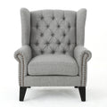 Accent Chair Grey Fabric