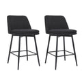 Counter Height Swivel Bar Stools Set Of 2, 360 Swivel Upholstered Barstools With Back And Metal Legs, 25.6