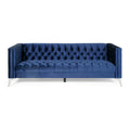 3 Seater Sofa Blue Fabric 3 Seat