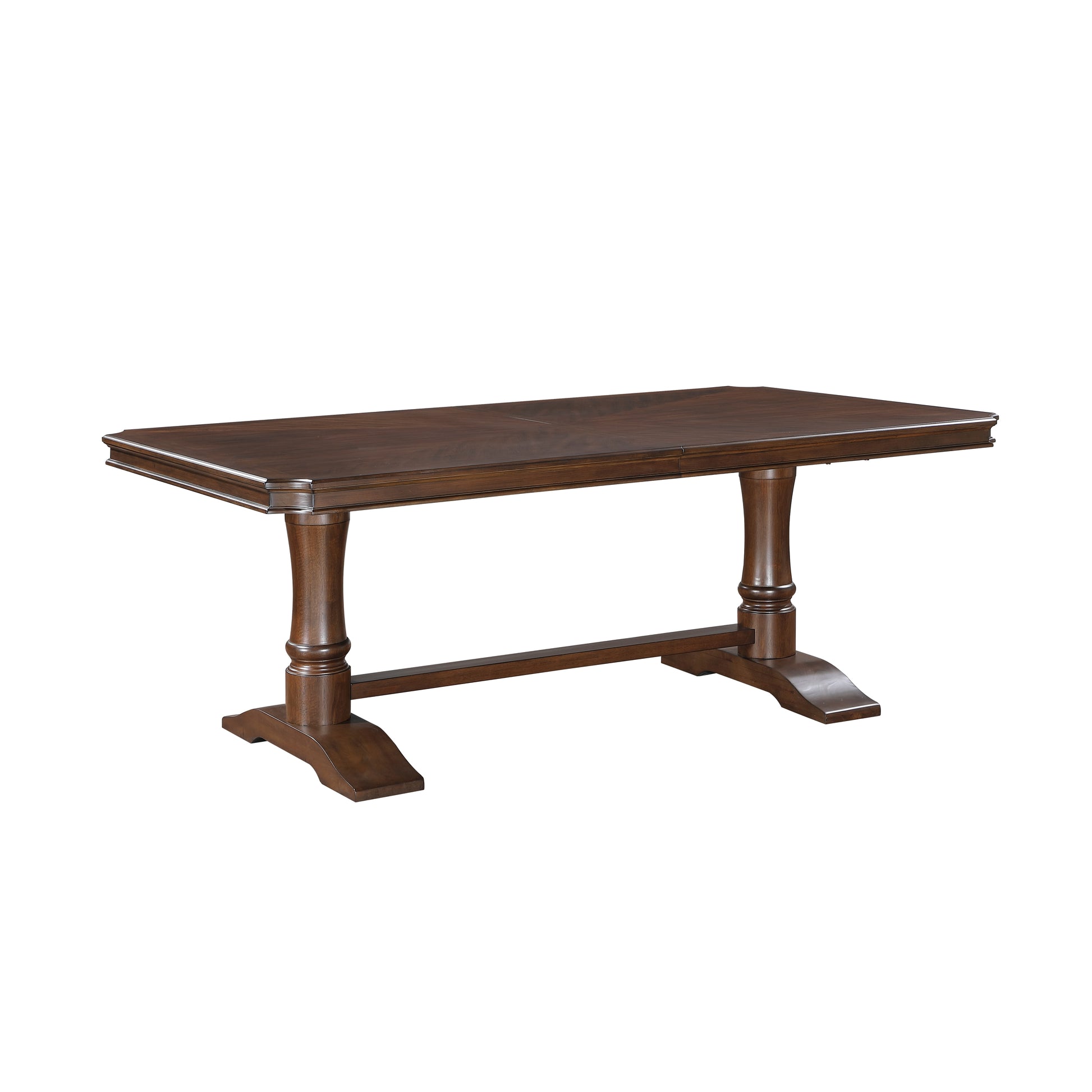Formal Traditional Design 8 Seater Dining Table With Self Storing Leaf Cherry Finish Wooden Dining Furniture 1Pc Cherry Seats 8 Dining Room Kitchen & Dining Tables Rectangular Wood Trestle