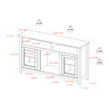 Transitional Electric Fireplace Wood And Glass Tv Stand For Tvs Up To 65