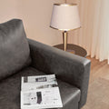 65'' Faux Leather Sofas For Living Room, Black Couch Loveseat Small Spaces Bedroom With Solid Wooden Frame And Padded Cushion, Mid Century Modern Decor Beautiful Seats Furniture, Black Brown Wood Bedroom Heavy Duty Oak 2 Seat Antique Black Faux Leather