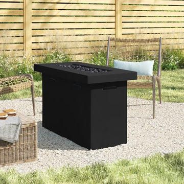 25" H X 42" W Fiber Reinforced Concrete Propane Outdoor Fire Pit Table Charcoal Garden & Outdoor Modern Stone Concrete