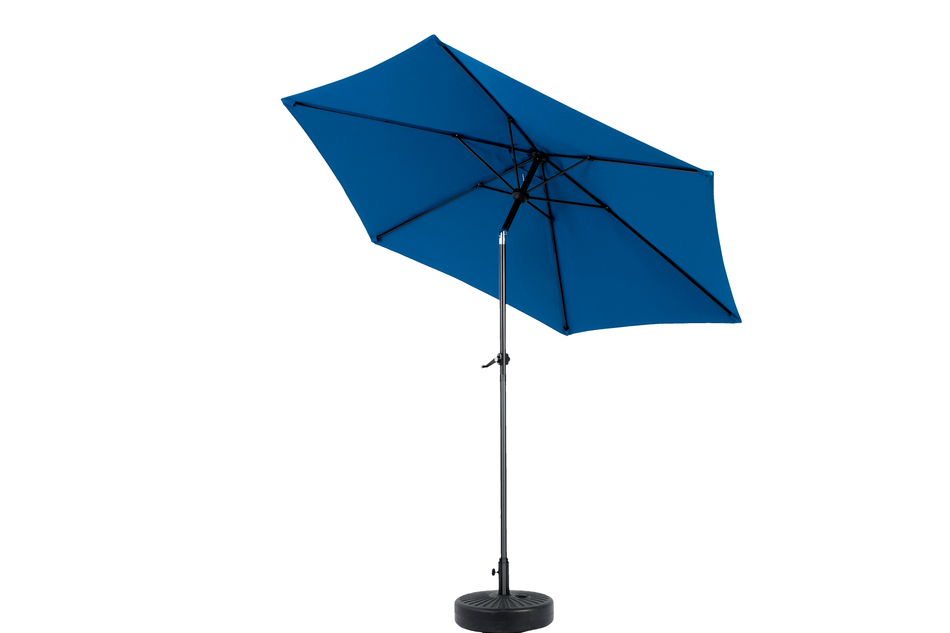 9Ft Outdoor Patio Umbrella Outdoor Table Umbrella With Push Button Tilt And Crank, Market Umbrella 6 Sturdy Ribsdeck, Backyard, Pool Base Not Included Dark Blue Dark Blue Garden & Outdoor Steel