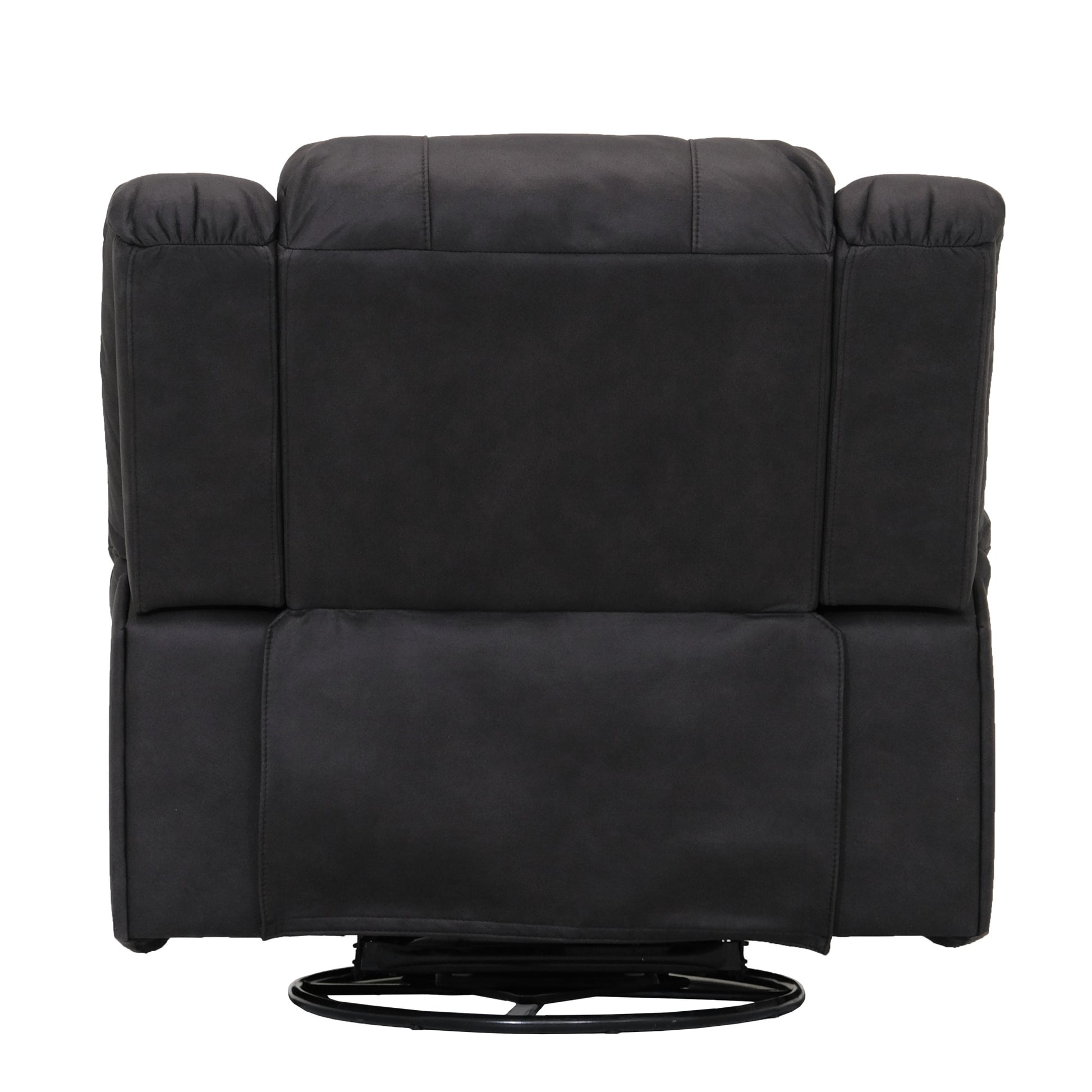 Marshall Black Swivel Gliding Recliner Black Foam Solid Wood