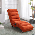 Coolmore Linen Massage Chaise Lounge Indoor With Remote Control,Ergonomic Electric Massage Long Lounger With 5 Modes For Office, Living Room,Bedroom Orange Orange Foam Linen