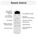 48 Inch Indoor With 5 White Abs Blades Remote Control Reversible Dc Motor For Living Room White Abs