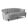 La Rosa Victorian Chesterfield Tufted Sofa, Opal Grey Velvet Gray Foam Velvet 3 Seat