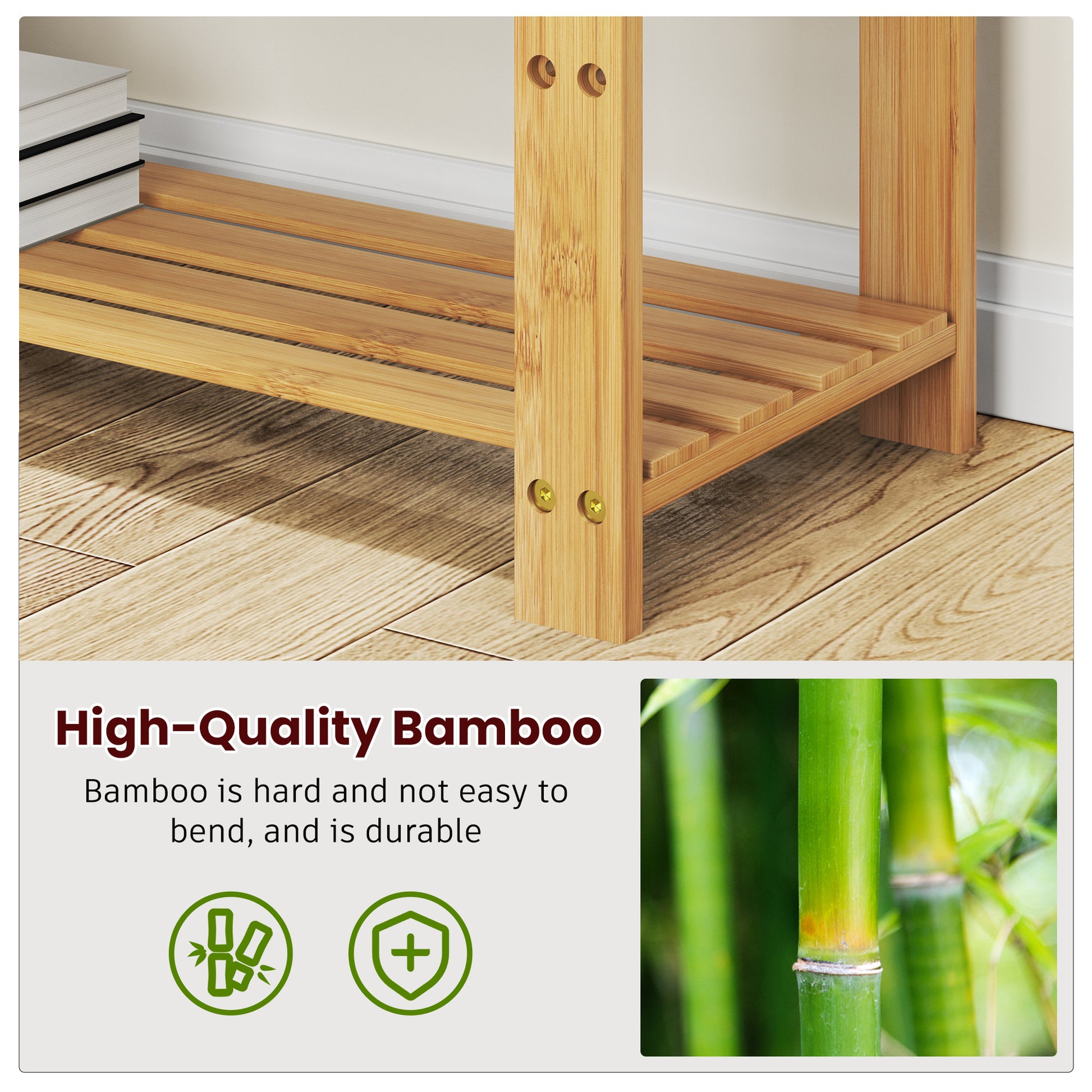 Bamboo Shoe Bench, 3 Tier Shoe Rack, Entryway Bench With Cushion And Adjustable Shelves, Shoe Rack For Entryway, Hallway, Mudroom And Living Room, Bamboo Khaki Bamboo