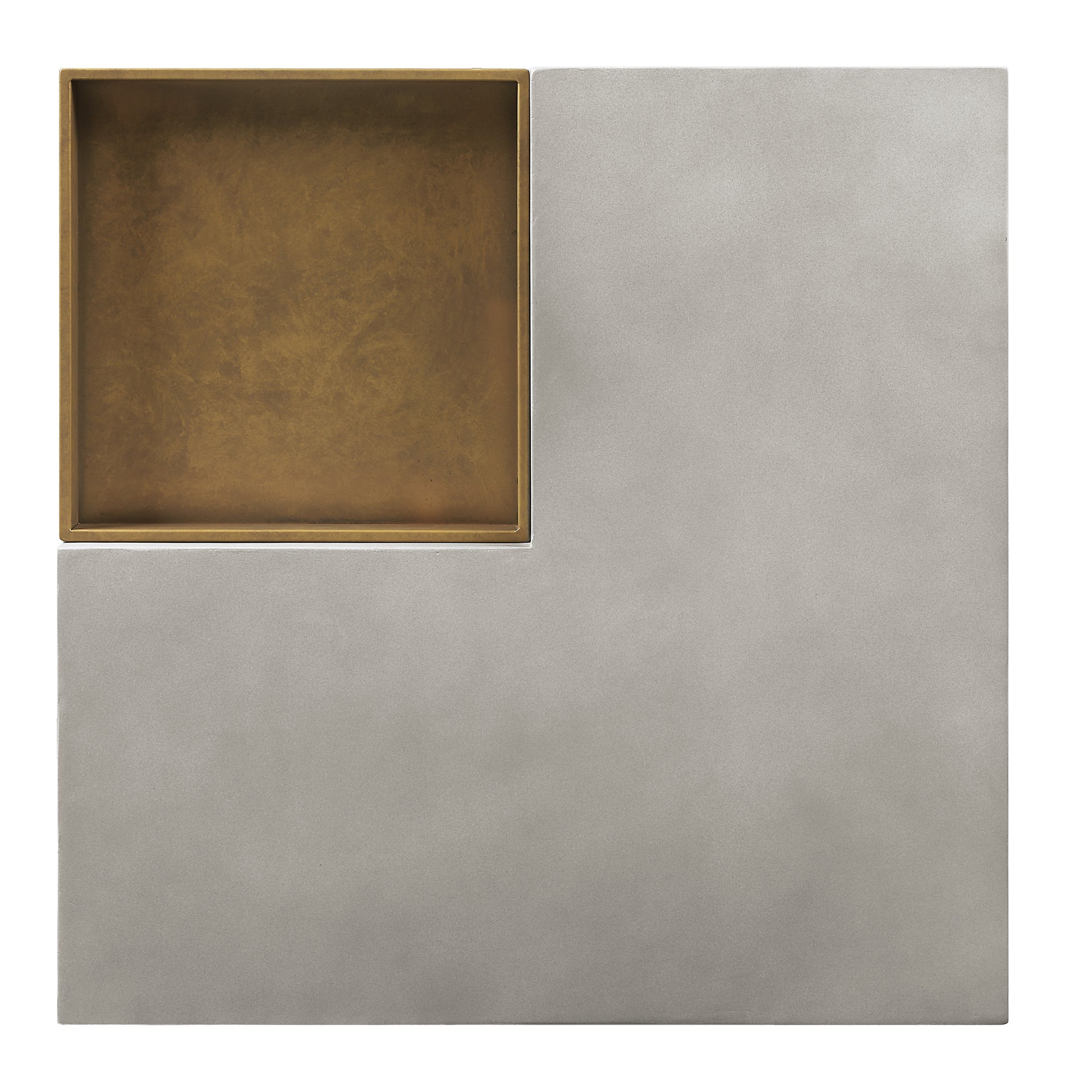 Weathered Grey Coffee Table With Square Top And Pedestal Base Grey Primary Living Space Contemporary Square Cement Pedestal