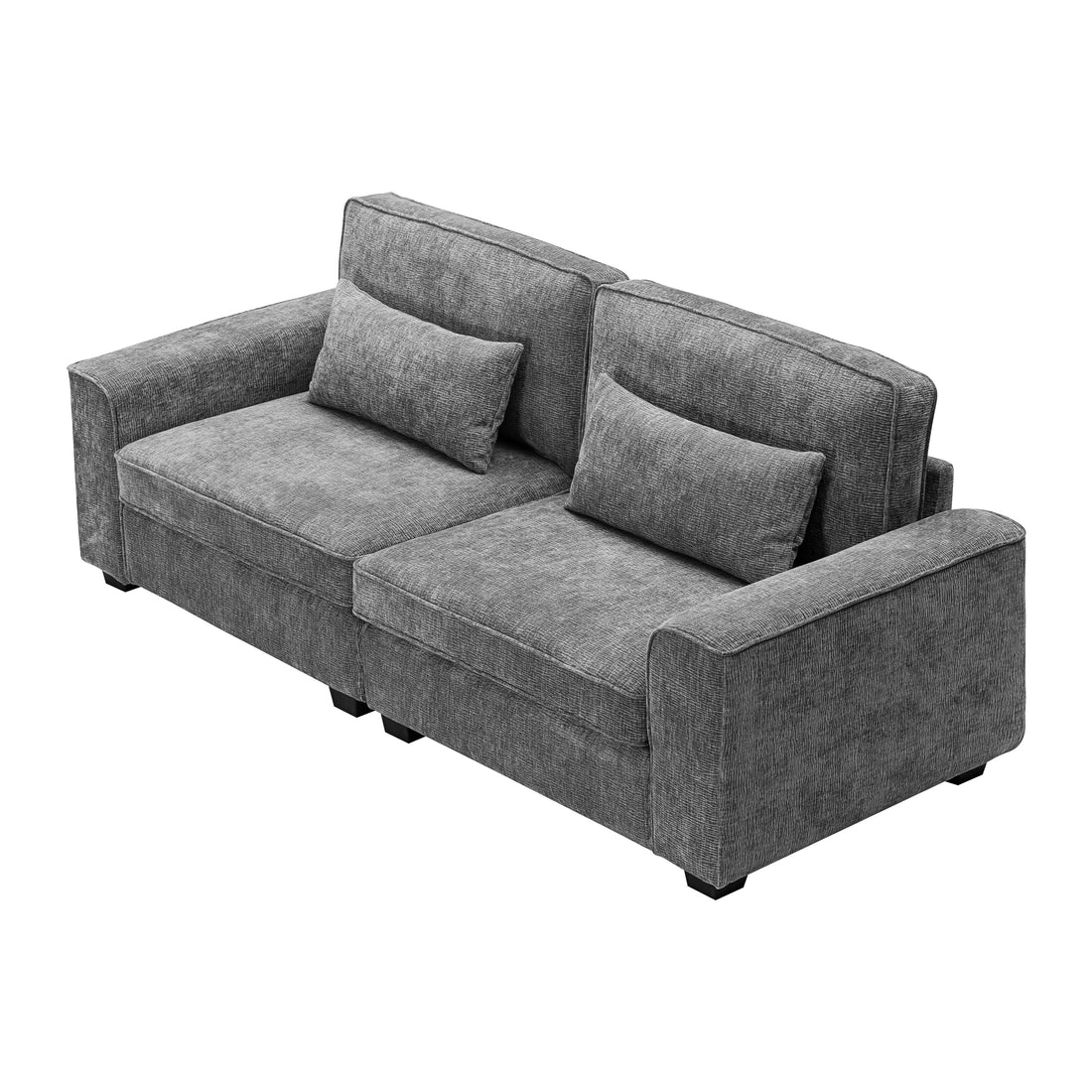 Cozy Duo Grey Loveseat Sofa Grey Solid Wood Mdf 2 Seat