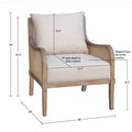 Cane Accent Chair With Removable Back Cushion Beige Natural Upholstered