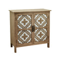 Hand Carved 2 Doors Accent Cabinet Traditional Craftsman And Functionality Combined Antique Brown Solid Wood Mdf