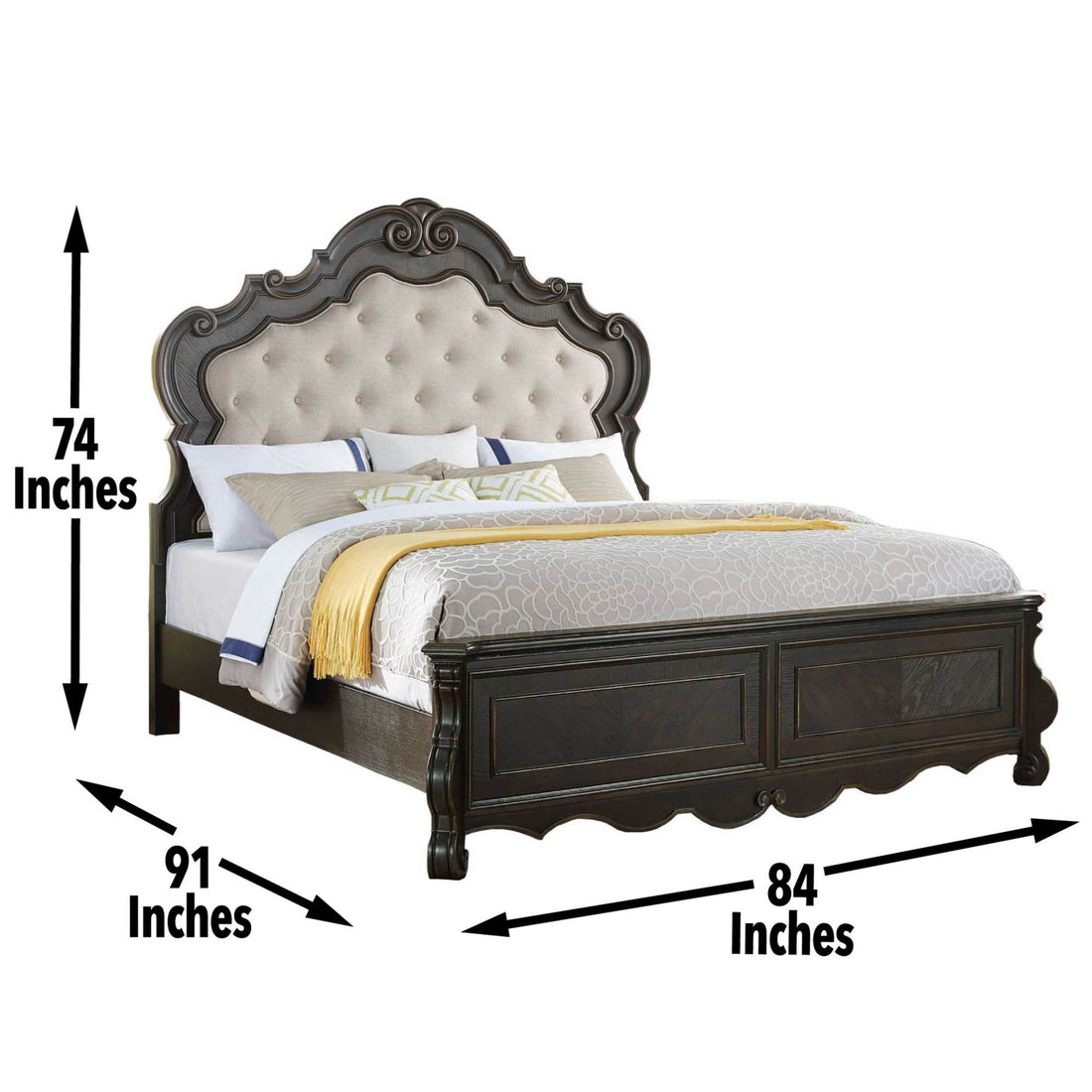 Rhapsody King Bed Dark Brown King Dark Brown Faux Leather