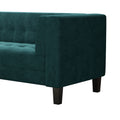 3 Seater Sofa, Upholstered Tufted Coach, Velvet Sofa, Green Frosty Green Velvet 3 Seat