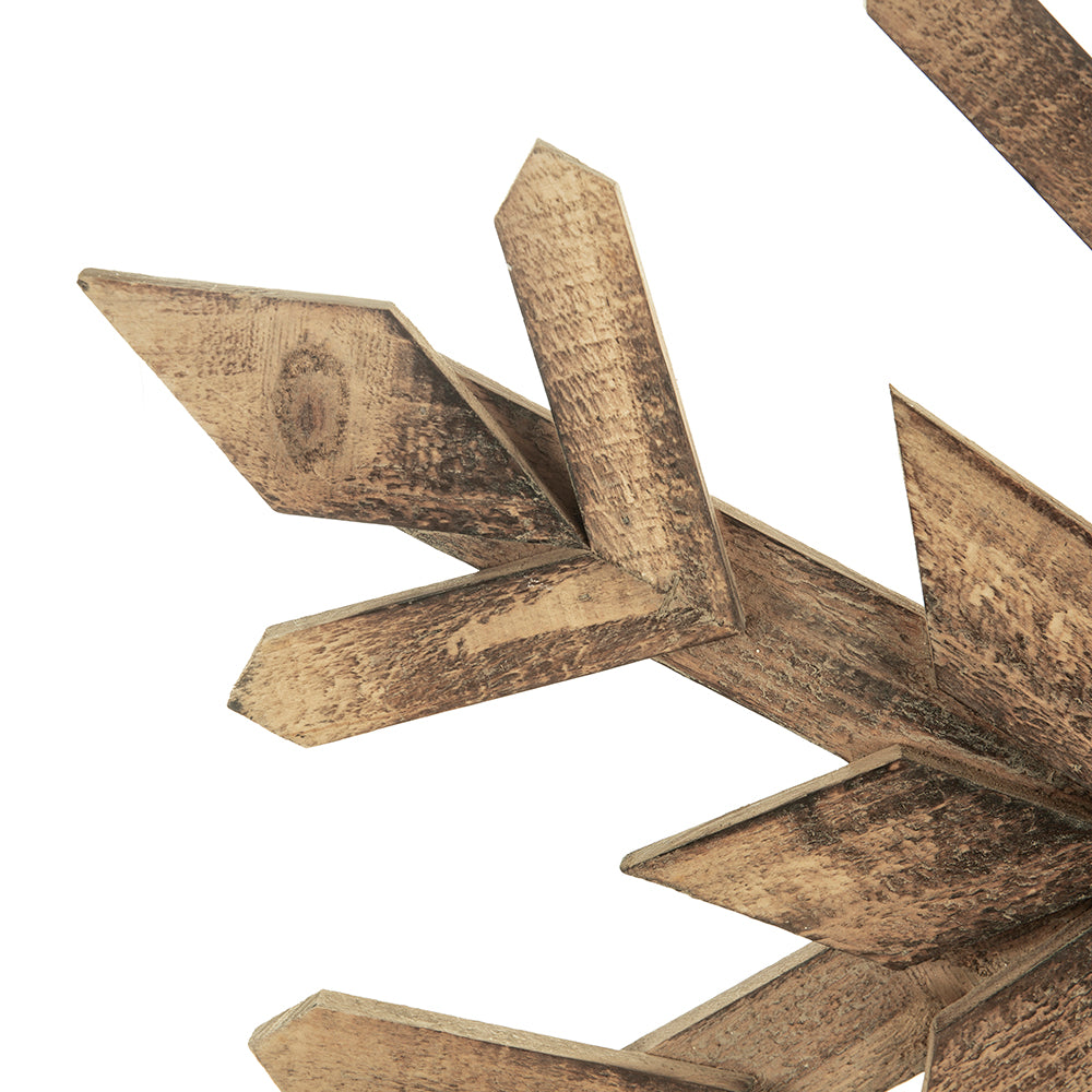 21.7X 21.7" Large Fir Wood Snowflake Ornaments, Hanging Home Decor Accents For Christmas Tree, Wall Art, Holiday Display, Set Of 2 Brown Wood