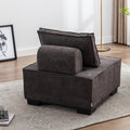 Coolmore Modern Upholstered Chair Leisure Sofa Lazy Sofa Plastic Legs And Pillow Removable Armless Accent Chair For Living Room,Bedroom,Office Black Linen Black Foam Linen