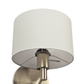 Nebula Brushed Nickel Base Wall Lamp With Rotary Switch White Fabric Shade Nickel,Silver,White Fabric,Metal