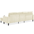 Off White Chenille Sectional Sofa, U Shaped Sofa Couch With High Density Memory Foam, 4 Seat Comfy Modular Sofa Couch For Living Room, Modern U Shaped Sectional Sofa,U Shaped Off White Off White