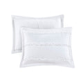4 Piece Microfiber Reversible Ruffle Quilt Set With Throw Pillow White Full Queen Full White Cotton