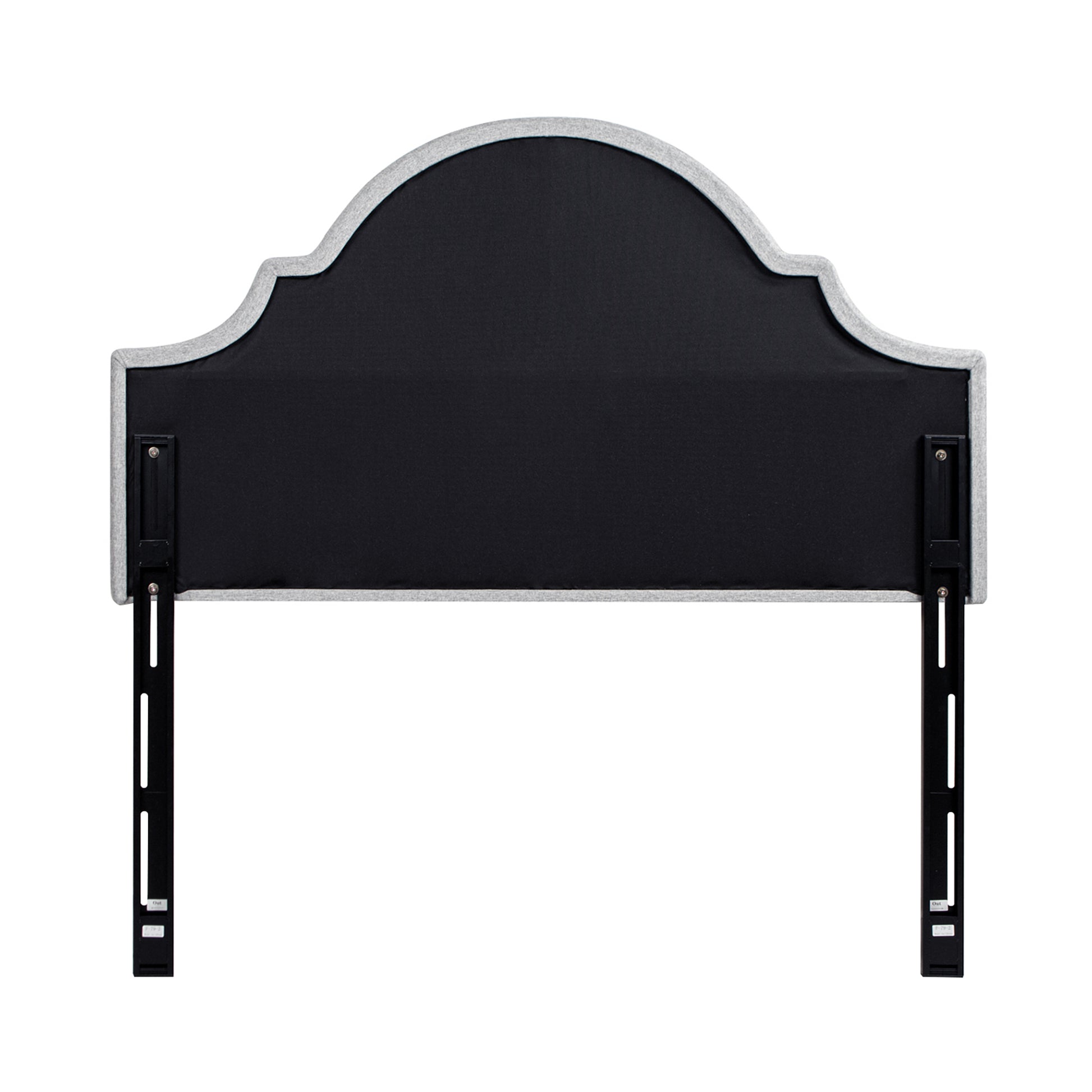 Catherine Upholstered Queen Headboard, Light Grey Polyester Gray Foam Polyester