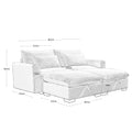 Corduroy Two Seater Sofa With 2 Storage Footrest, 2 Seater Sectional Deep Seat Sofa,Comfy Couches For Living Room ,Beige Sofa Beige Corduroy 2 Seat