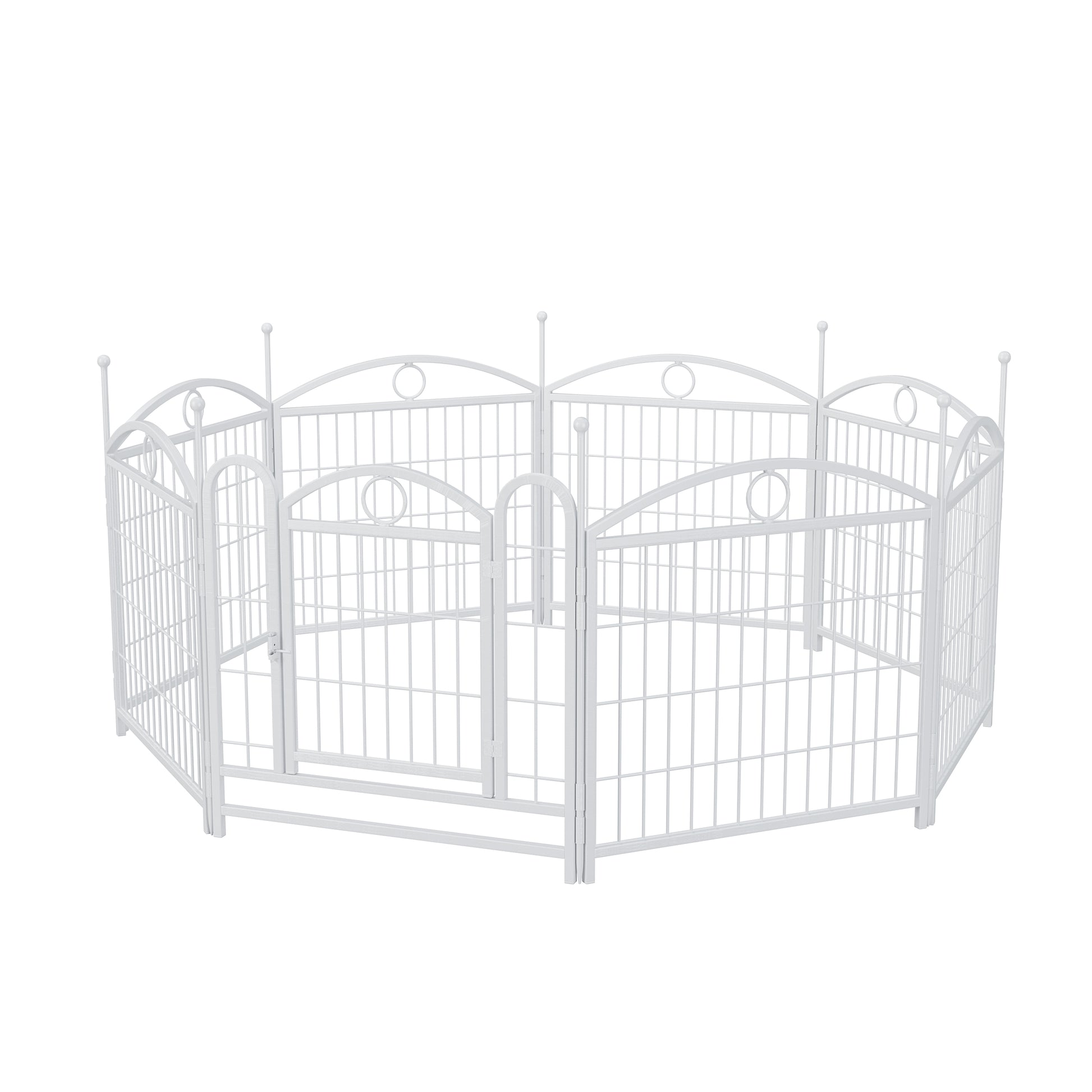 Dog Playpen Indoor 24 Inch 8 Panels Metal Dog Pen Pet Dog Fence Outdoor Exercise Pen With Doors, Heavy Duty Dog Fence Puppy Pen For Large Medium Small Dogs Indoor Outdoor Foldable Pet Exercise Pen