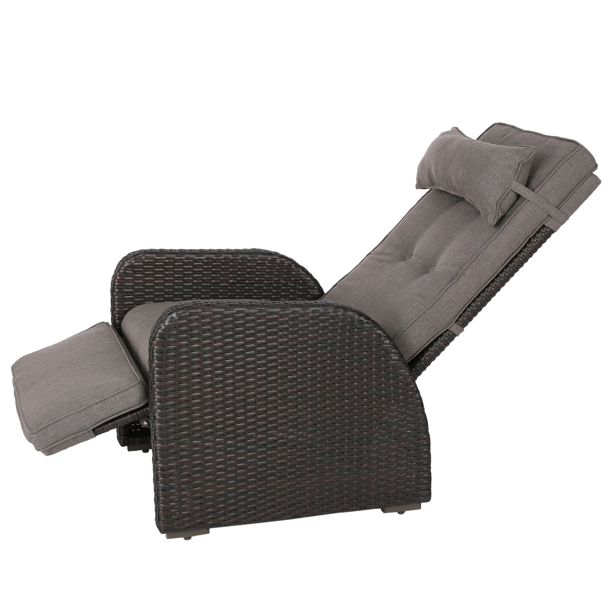 Liverpool Gas Recliner Brown Multi Rattan