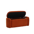 Coolmore Storage Ottoman,Bedroom End Bench,Upholstered Fabric Storage Ottoman With Safety Hinge, Entryway Padded Footstool, Ottoman Bench For Living Room & Bedroom Orange Orange Foam Velvet