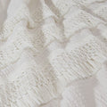 3 Piece Cotton Seersucker Duvet Cover Set Queen Ivory Cotton