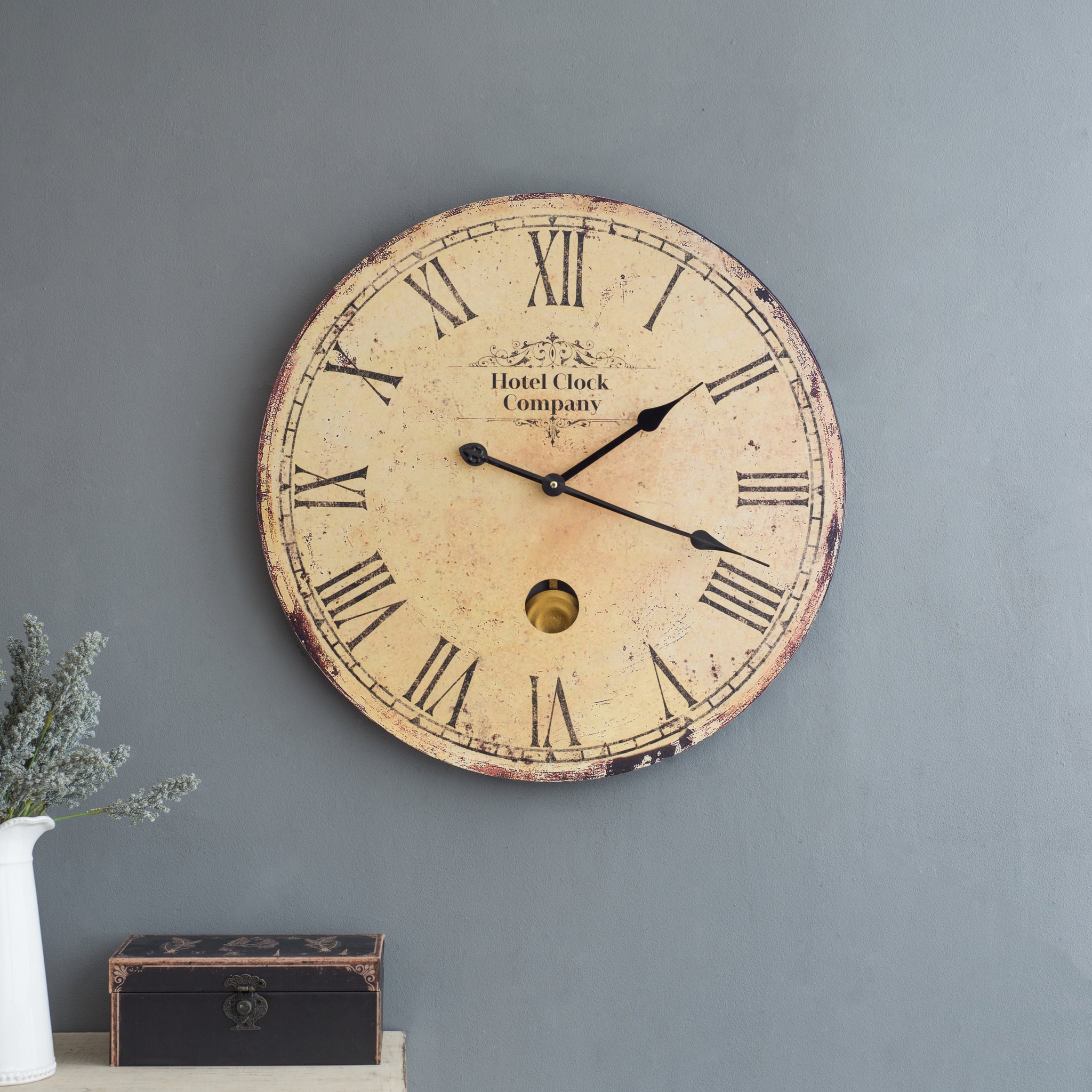 D23X2.2" Wall Clock Beige Mdf