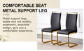 Table And Chair Set, Rock Plate Table Top, Gold Metal Table Legs, Stable And Beautiful, Suitable For Most Home Styles. Modern Simple Dining Table, Comfortable Seating. Gold Black Seats 4 Sintered Stone