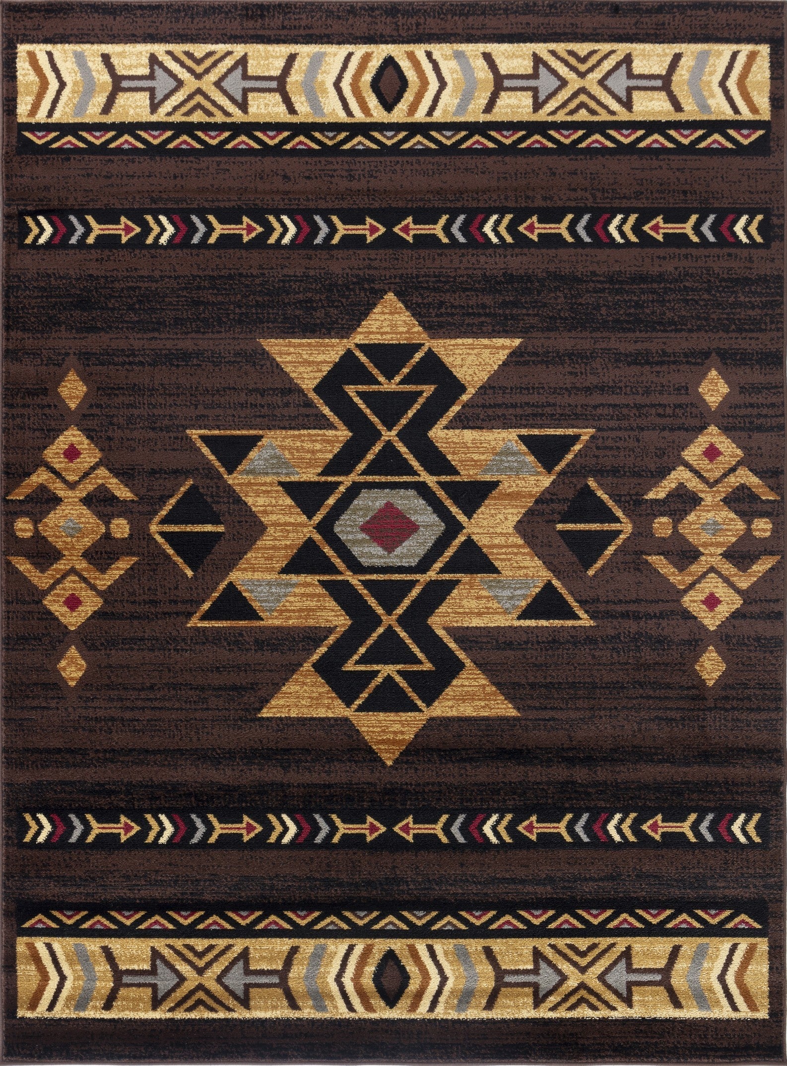 Tribes Gc Yls4005 Brown 7 Ft. 10 In. X 10 Ft. 3 In. Southwest Area Rug Brown Polypropylene