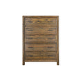 Lisque Brown 5 Drawer Chest Brown Solid Wood