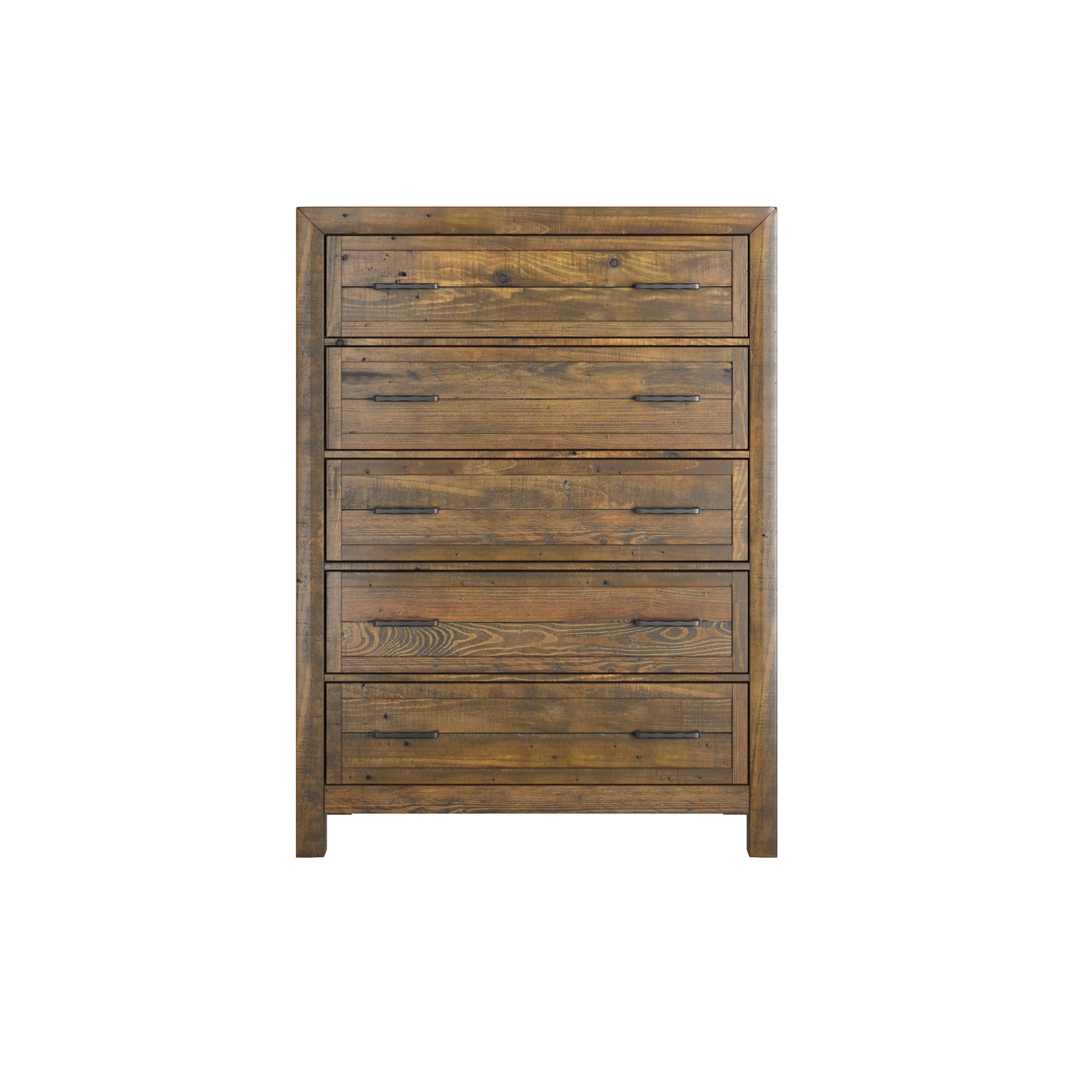 Lisque Brown 5 Drawer Chest Brown Solid Wood