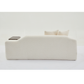 Arrived 2 Piece Boucle Cloud Sofa Set, Upholstered Sofa Set, Modern 3 Seater And 2 Seater Sofa With Mdf End Table For Living Room ,Apartment,3 2 Couch,Boucle,Beige Beige Polyester Primary Living Space Soft Tight Back Modern Square Arms Foam Upholstered 5