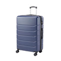 Hard Sided Expand Suitcase With Rotating Wheels, Tsa Lock, Retractable Handle, Blue, 20