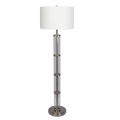 Nimbus Brushed Nickel Floor Lamp With 3 Way Rotary Switch Clear Glass Body Metal Base Brushed Nickel,Clear,White Table&Floor Lamps Glass,Metal