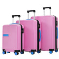 Hardshell Luggage Sets 3 Pcs Contrast Color Suitcase With Spinner Wheels And Tsa Lock 20