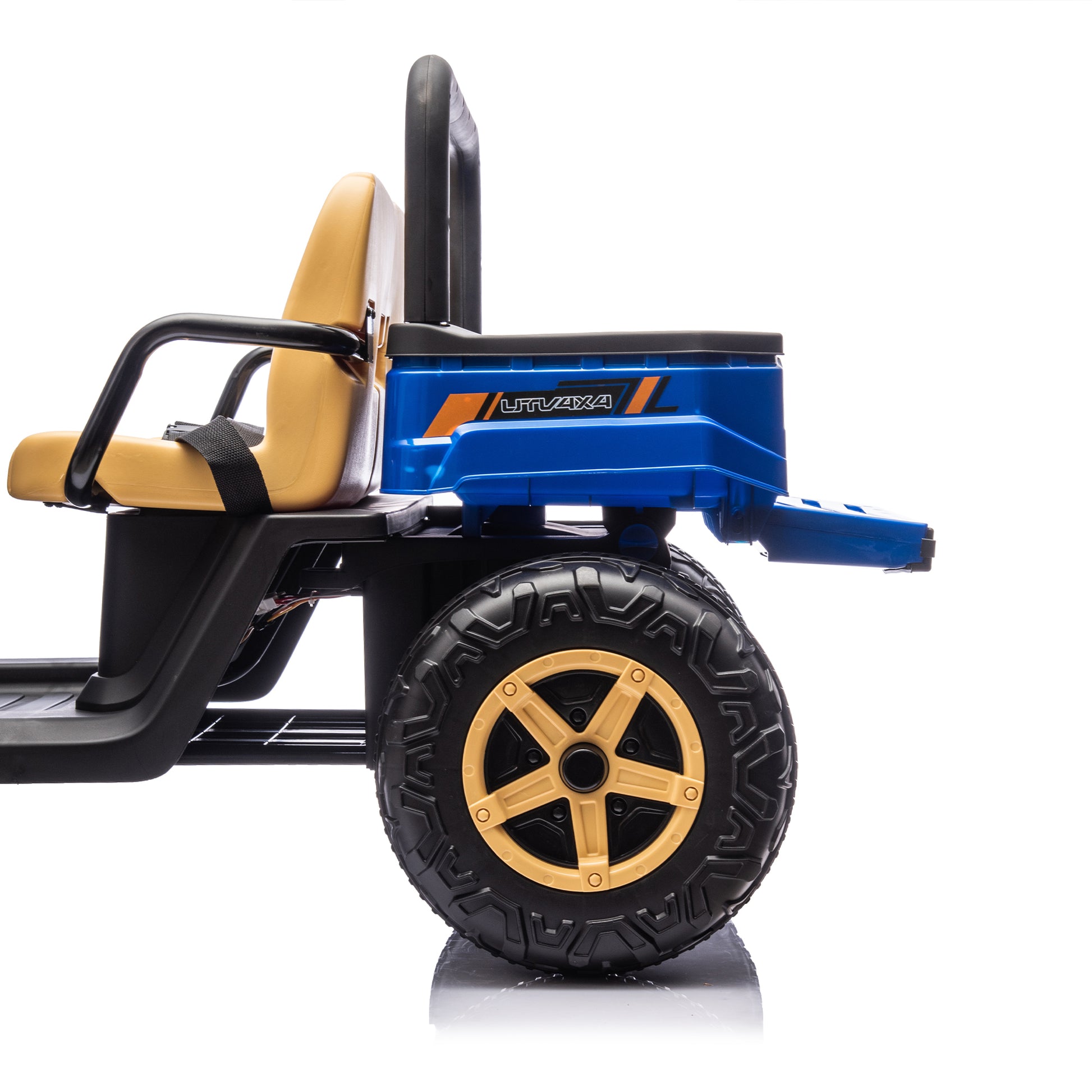 24V Xxxl Kids Ride On Utv W Parents Remote Control,Two Seater,Automatic Tipping Bucket,Rear Wheel Suspension,Slow Start,Portable Handle,Safety Belt,Led Light,Usb,Mp3,Bluetooth,Horn For Kids Aged 3 8. Blue 50 99 Lbs Polypropylene