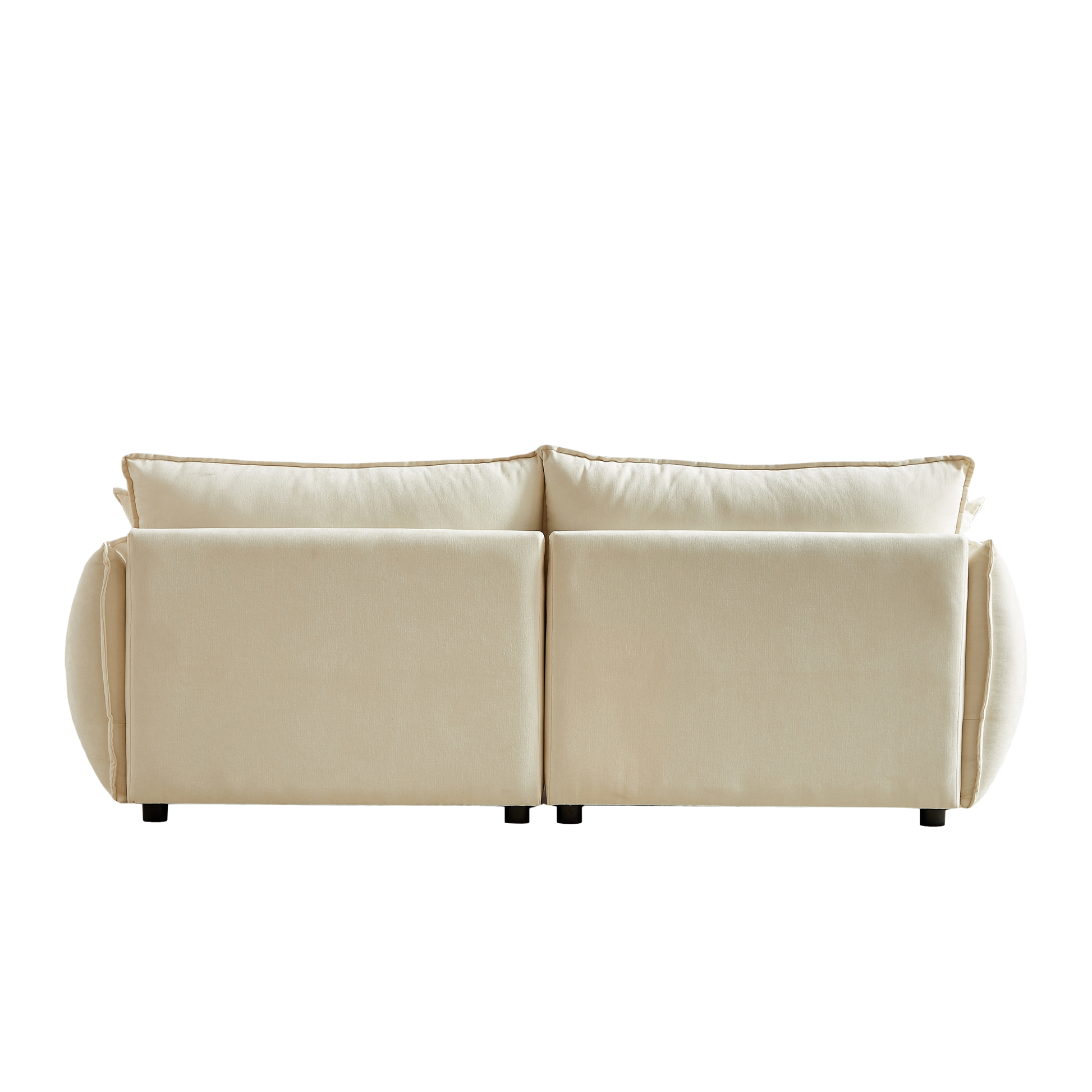 Mh88" Modern Living Room Sectional, Wide Living Room Sectional, Stylish Chenille Triple Sectional With Extra 2 Pillows, Thickly Padded Seat And Back And Armrests For Apartment, Living Room Beige Chenille Wood Primary Living Space Pine Foam Fabric 3 Seat