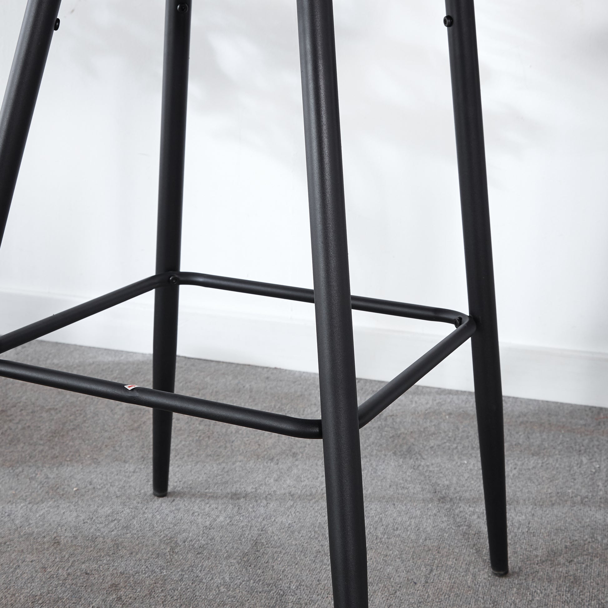 Counter Height Bar Stool,Set Of 2, Black Metal Legs, Velvet Upholstered For Pub, Restaurant, Kitchen Island Dark Grey Dark Grey Fabric Metal