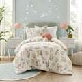 4 Pcs Mushroom Garden Comforter Set Full Queen Full Multicolor Polyester