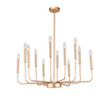 12 Light Modern Gold Farmhouse Iron Chandelier, Adjustable Height E12 Bulb, Classic Candle Hanging Pendant Light For Living Room Dining Room Gold Ceiling Lights 3100K 4200K Neutral White 1000Lm